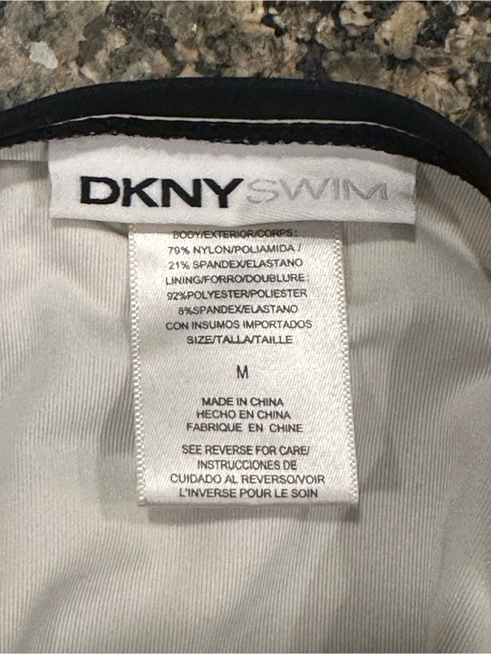 DKNY Swim Black & White Striped Two-Piece Bikini Set – Size Medium - Picture 5 of 5